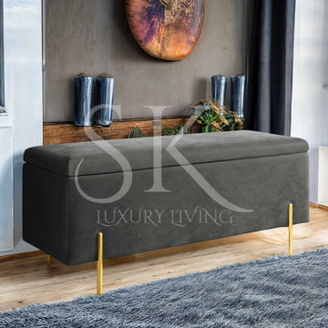 Steel color ottoman
