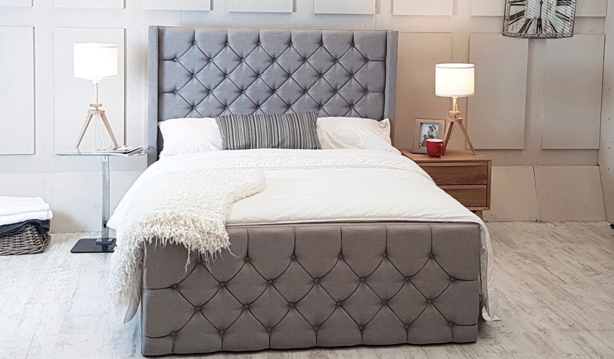 Diamond Cut Winged Sleigh Bed