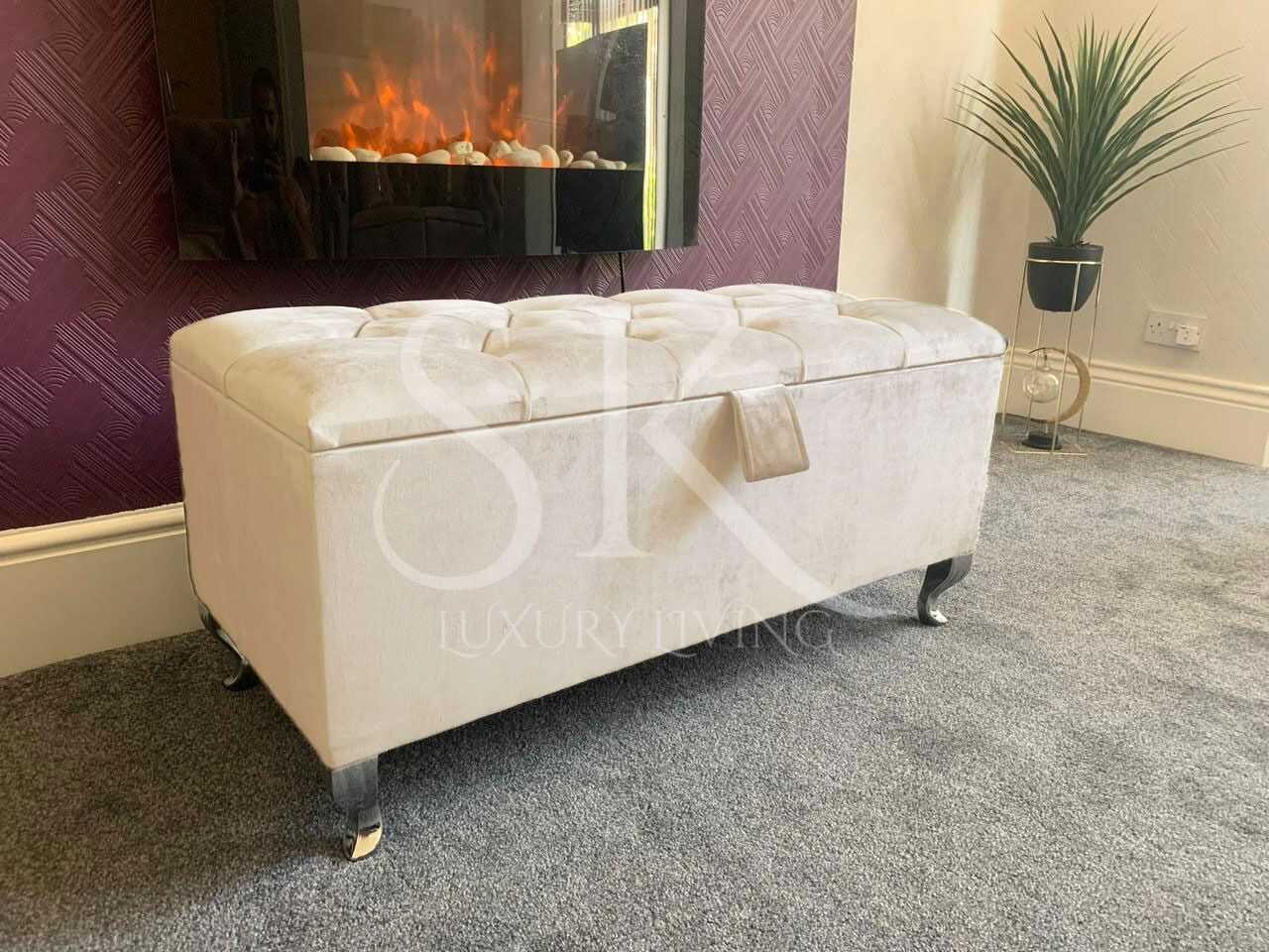 cream colored ottoman