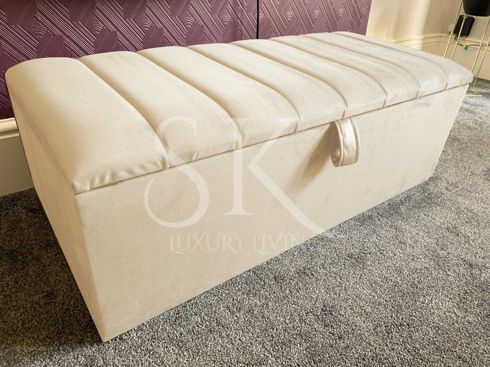 cream storage ottoman