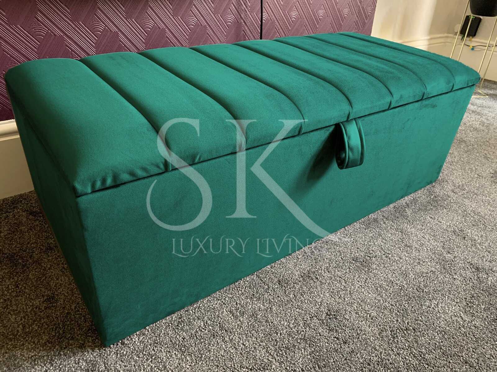 ottoman with storage green
