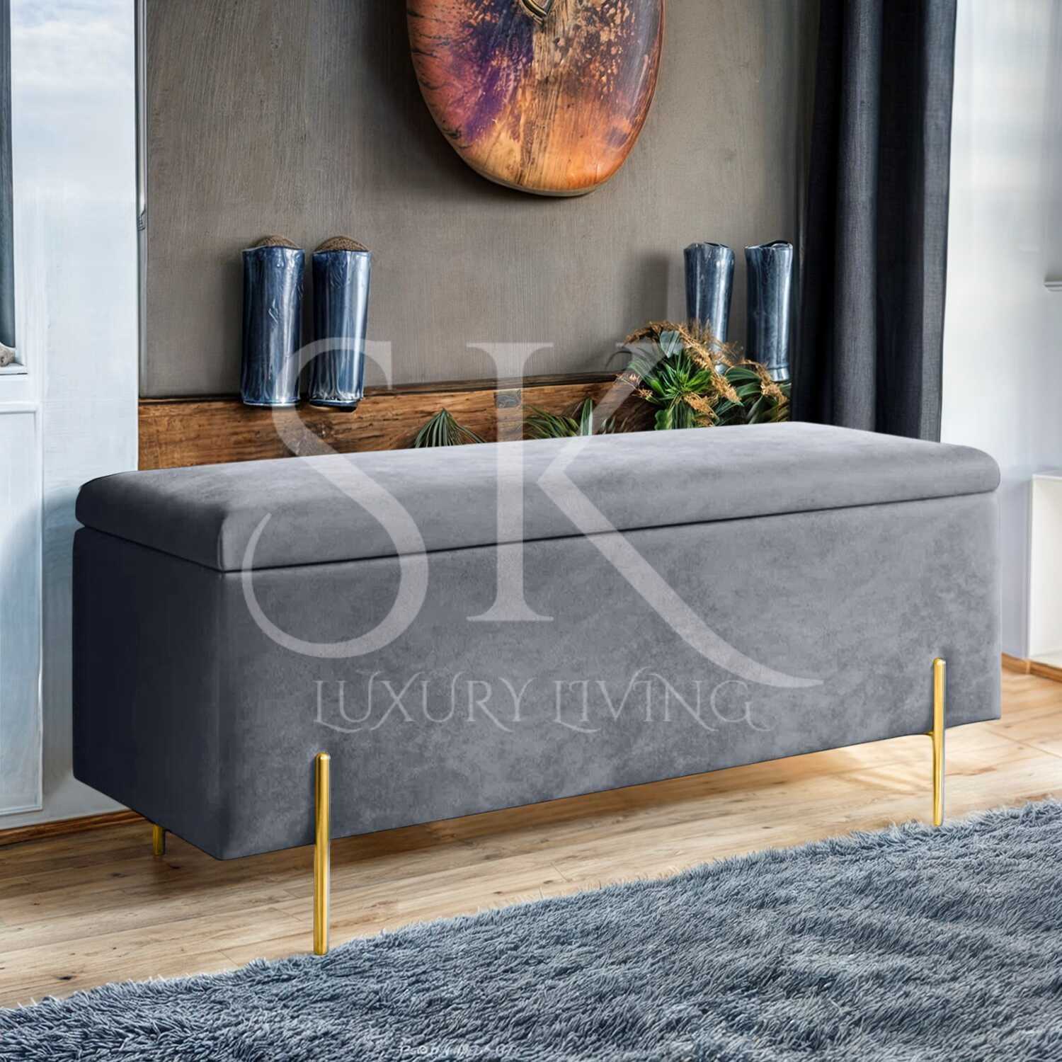 grey ottoman