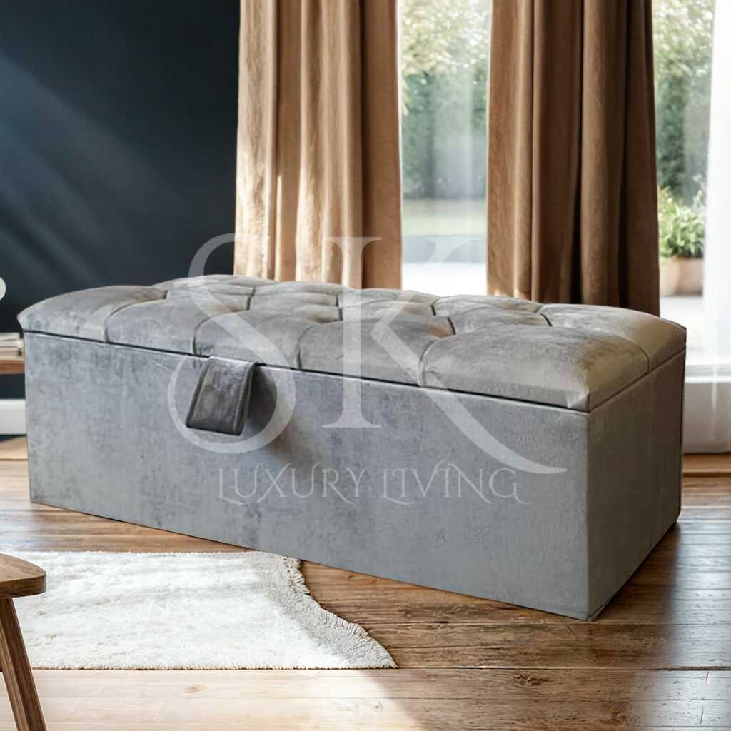 grey ottoman storage