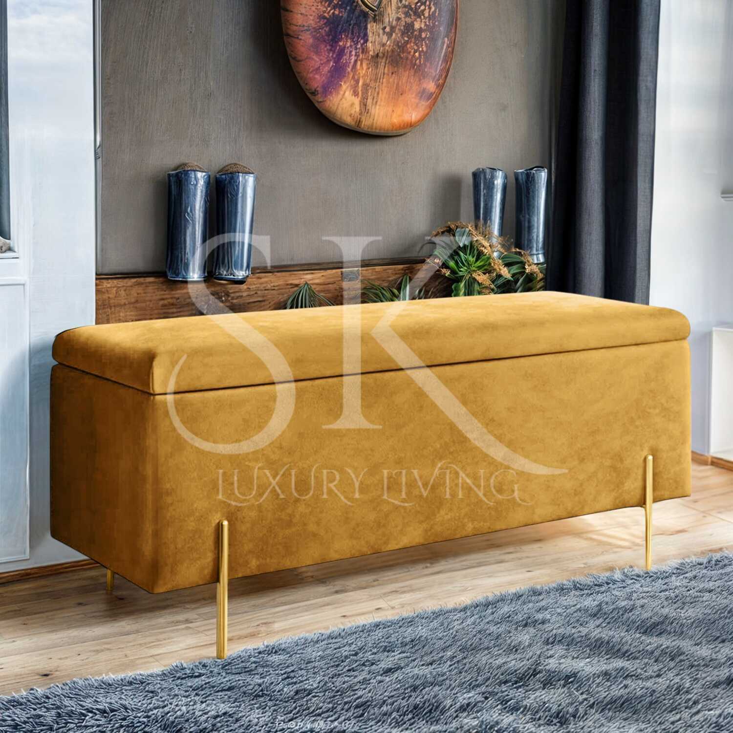 mustard colored ottoman