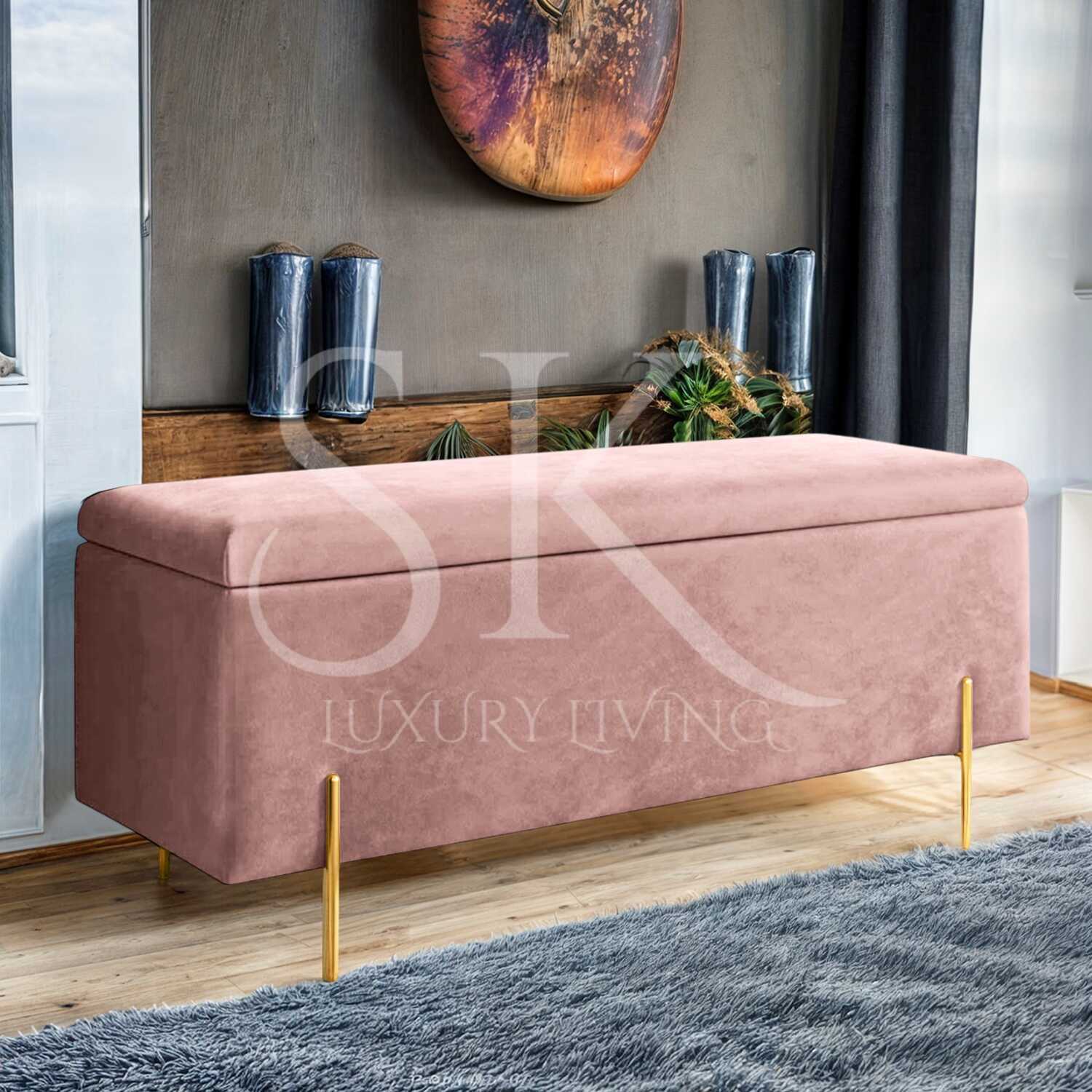 Pink Ottoman Storage Box