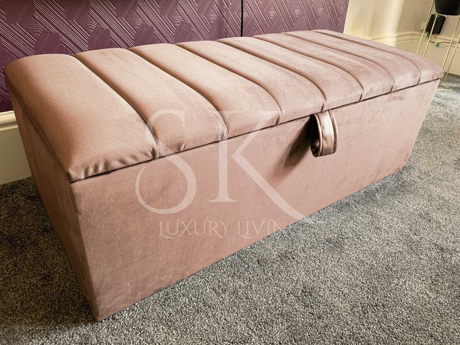 pink storage ottoman