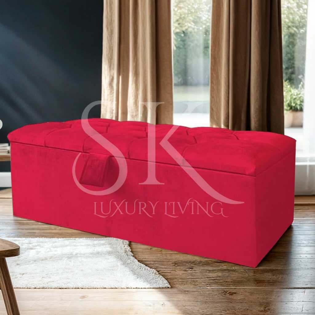 red storage ottoman