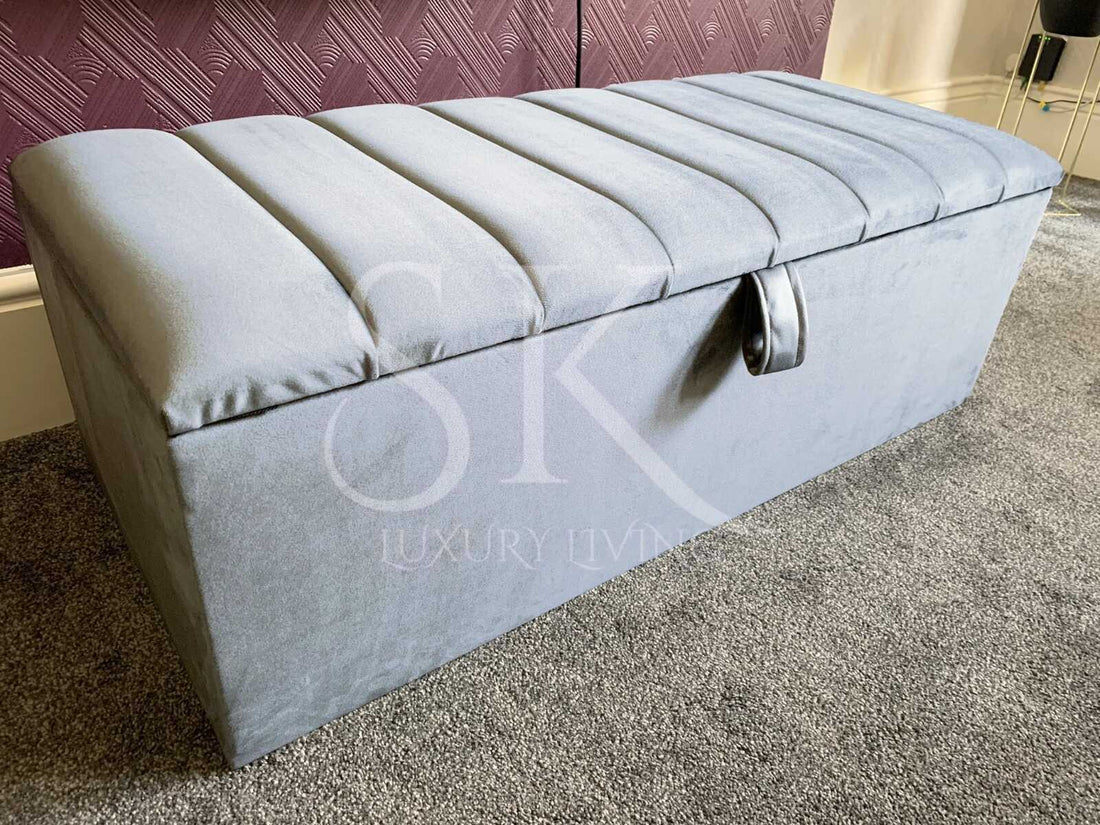 Panel Design Ottoman Storage Box - Storage Stool