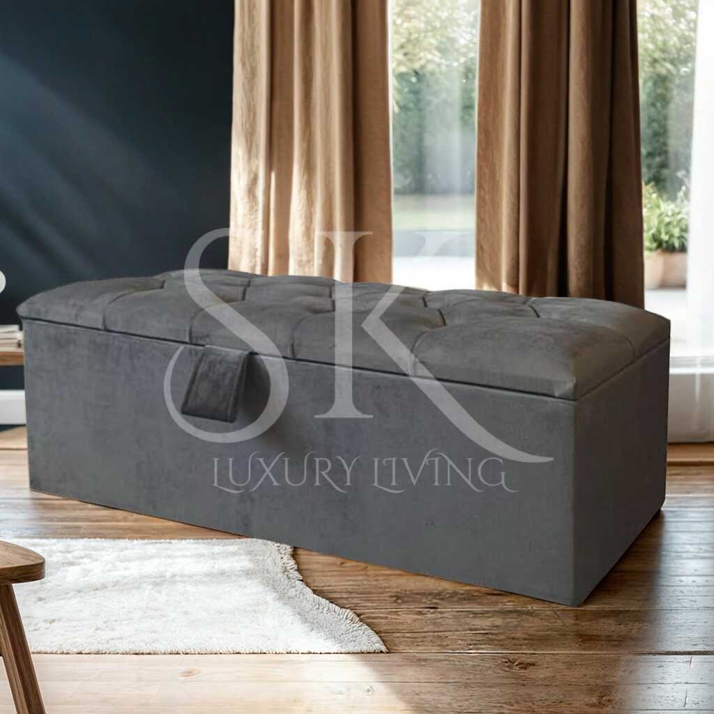 steel grey ottoman