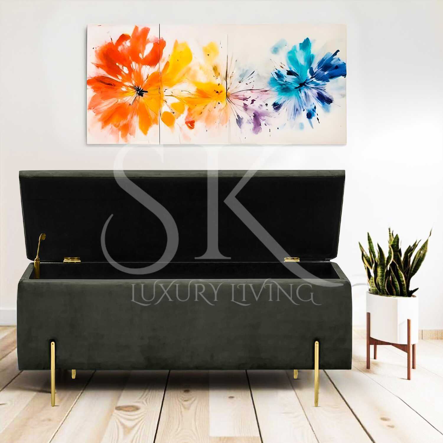 Ottoman furniture Plain Design Ottoman By Bed