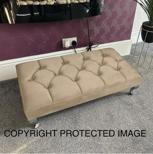 Footstool Luxury Coffee Table Pouffe Soft Padded Top Beautifully Hand Crafted