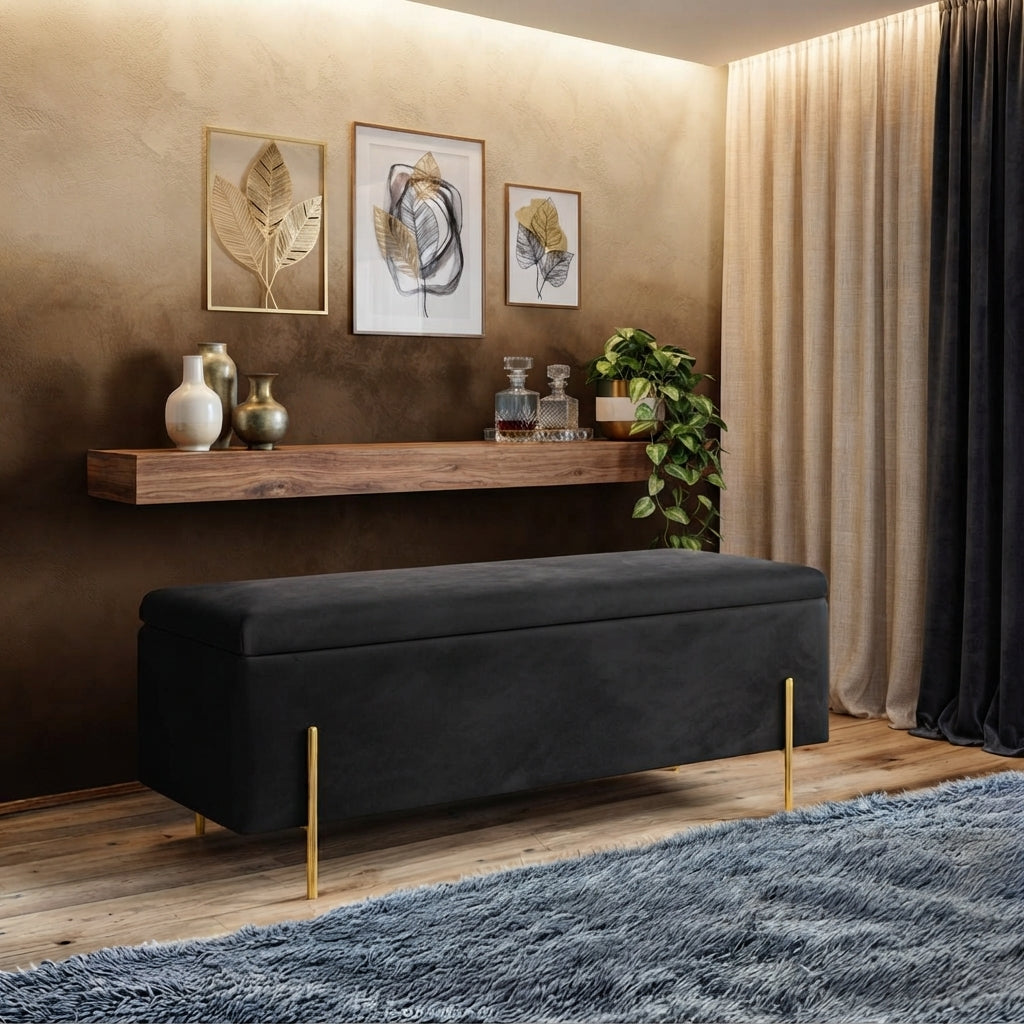 Ottoman furniture Plain Design Ottoman By Bed
