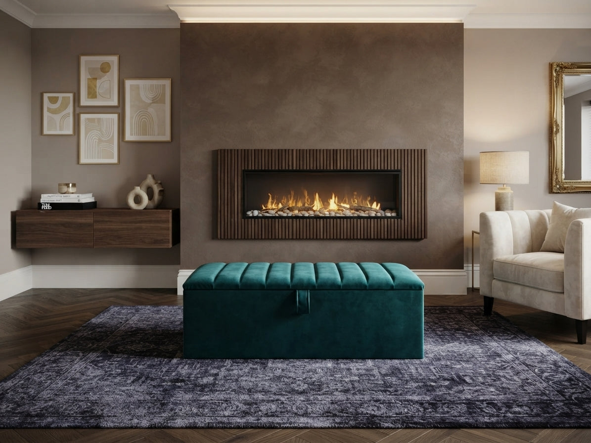 Panel Design Ottoman Storage Box - Storage Stool